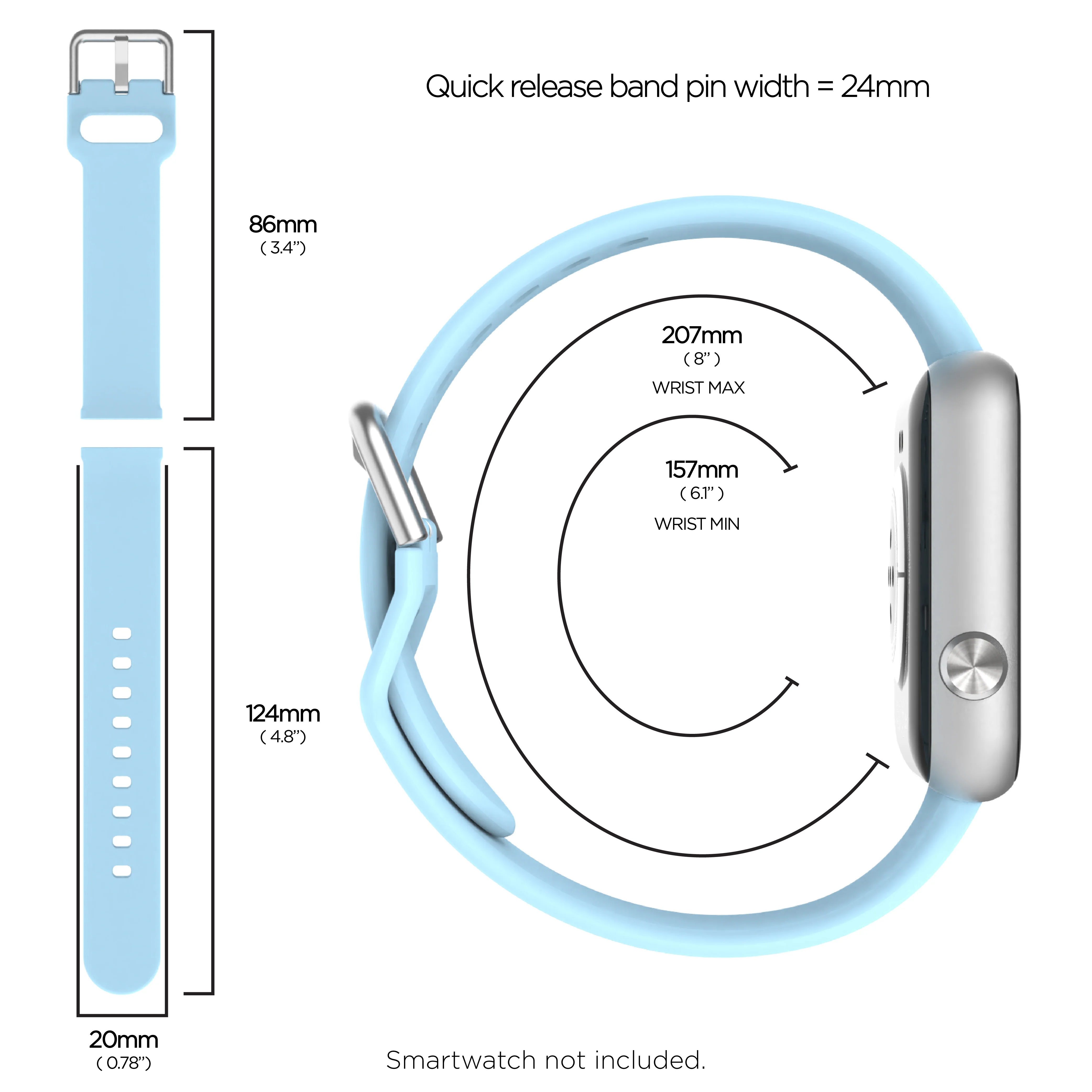 iTouch Air 4 | Jillian Michaels Edition Extra Band: Blue/Silver Silicone - Image 6
