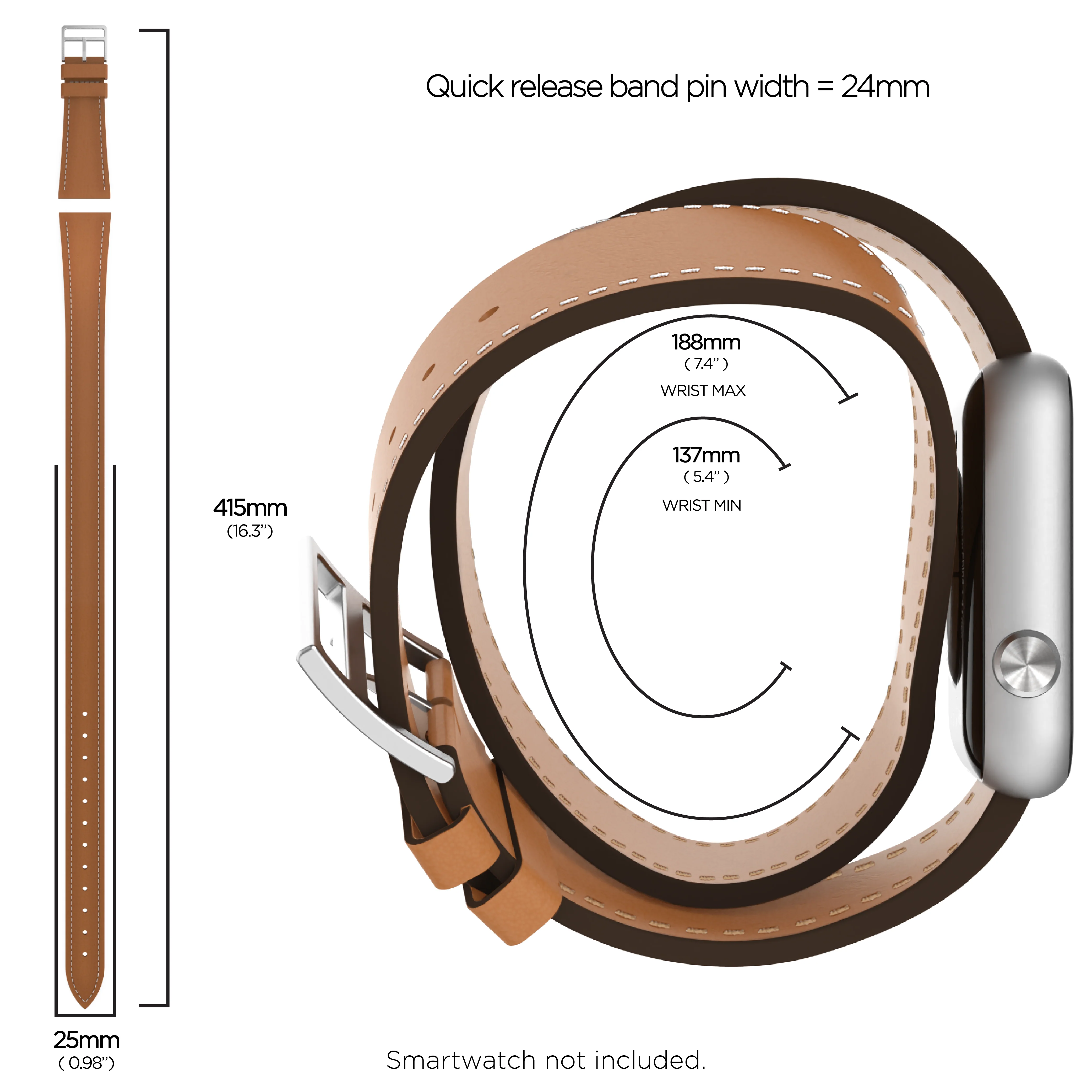 iTouch Air 4 | Jillian Michaels Edition Extra Band: Brown Leather/Silver - Image 6