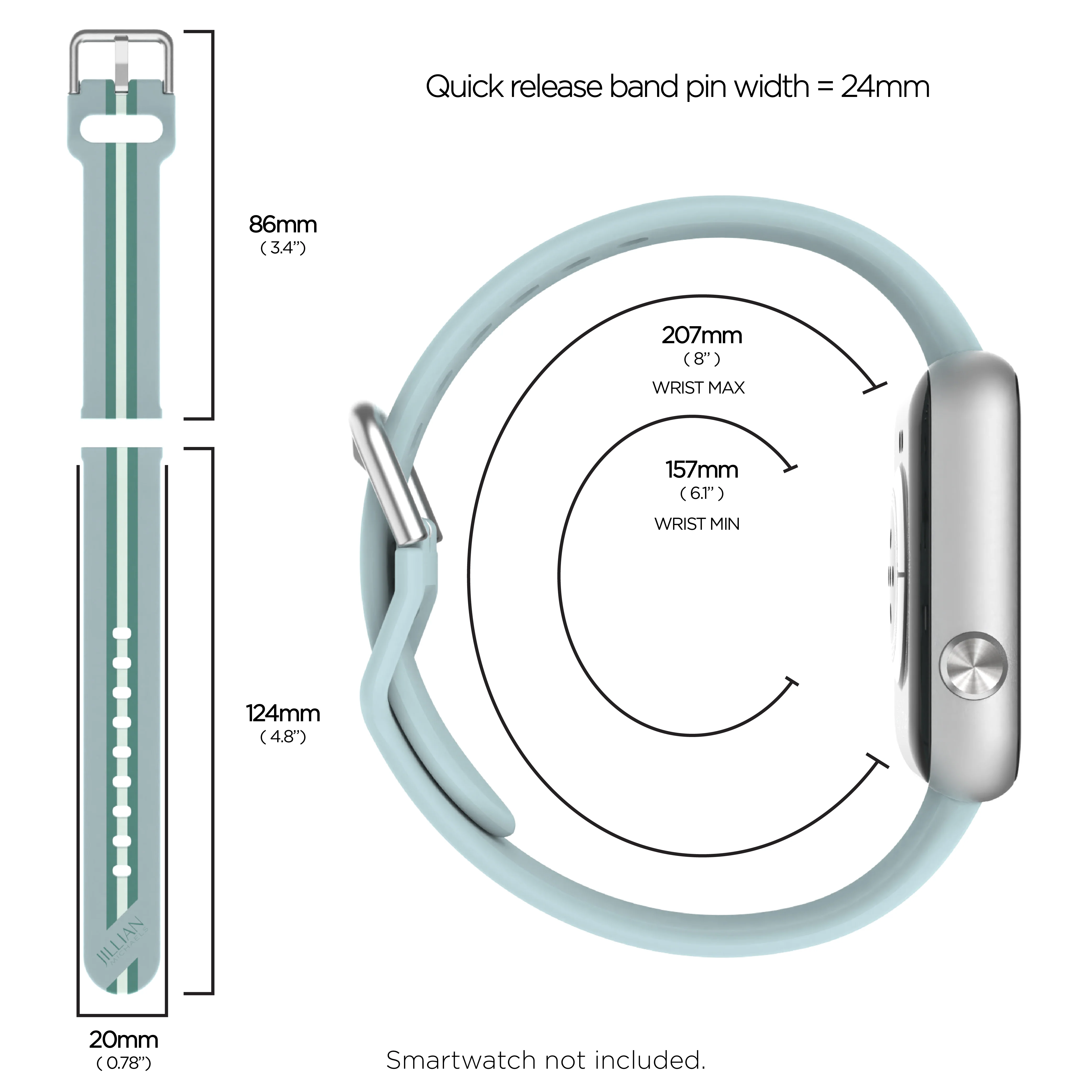 iTouch Air 4 | Jillian Michaels Edition Extra Band: Mint/Silver Silicone - Image 6