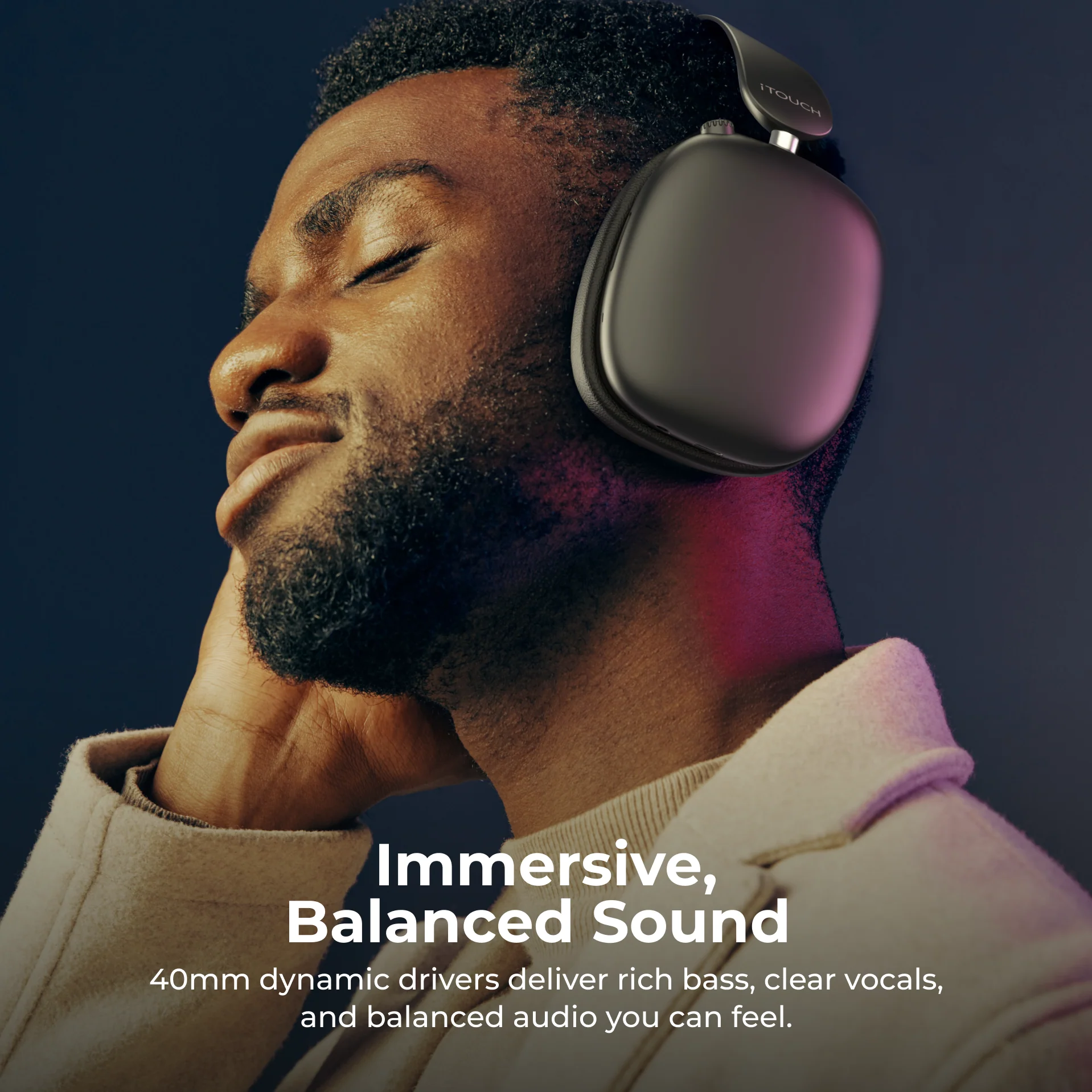 iTouch Pulse Vibe PRO Bluetooth Over the Ear Headphones - Image 7